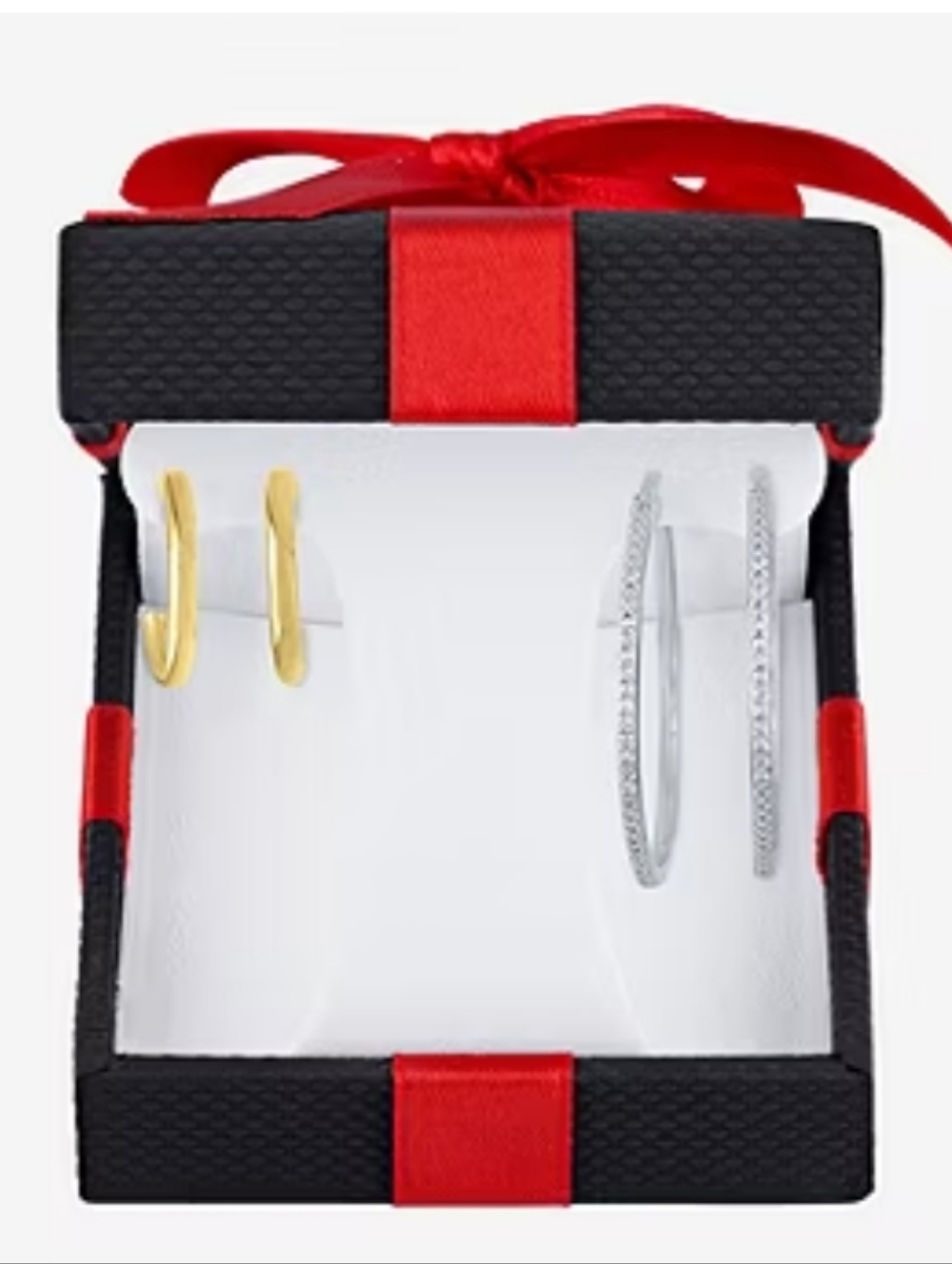 JCPenney-2pc Diamond & Sterling Silver Hoop Earrings Gift Set